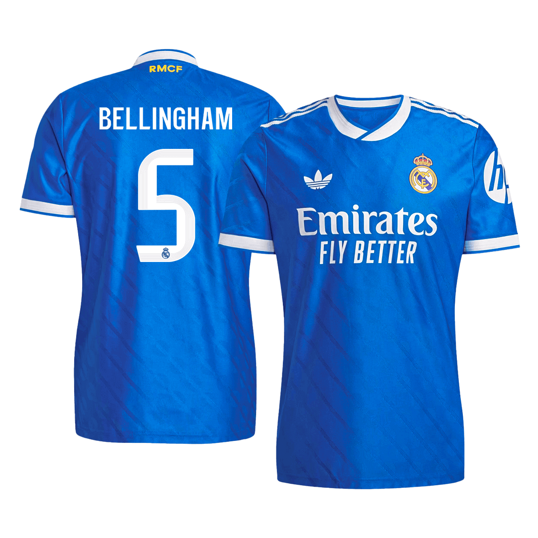 Camiseta de fútbol del Real Madrid, tercera equipación visitante, número 5, temporada 2025/26