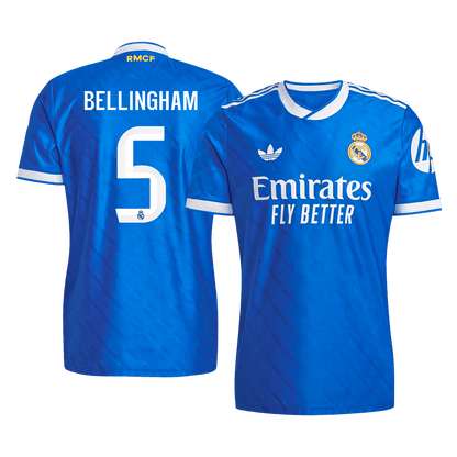 Camiseta de fútbol del Real Madrid, tercera equipación visitante, número 5, temporada 2025/26