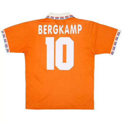 Maillot Rétro de Foot Domicile BERGKAMP #10 Pays-Bas Euro 1996