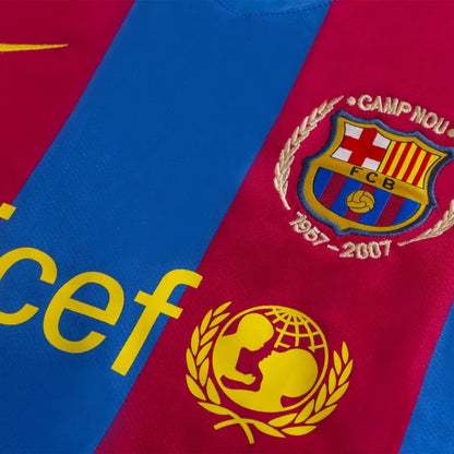 Maillot de football rétro domicile Messi #19 Barcelone 2007/08