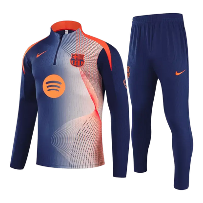 Chándal infantil Barcelona con cremallera de 1/4, temporada 2025/26, negro y naranja