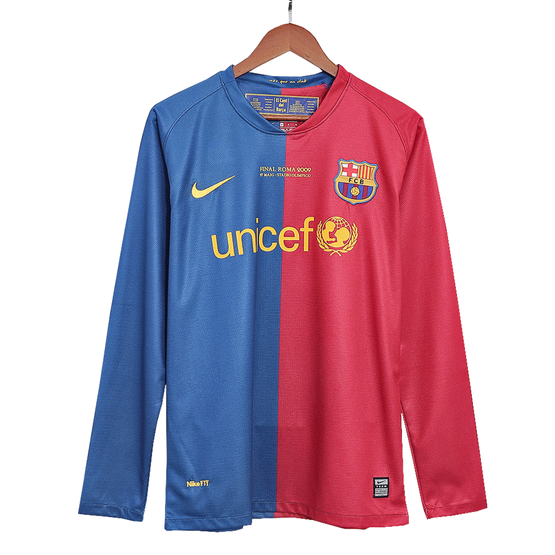 Maillot de football rétro manches longues domicile Barcelone 2008/09 - Finale de la Ligue des champions
