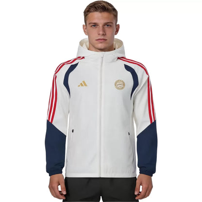 Bayern Munich Hoodie Windbreaker Jacket White 2026/27