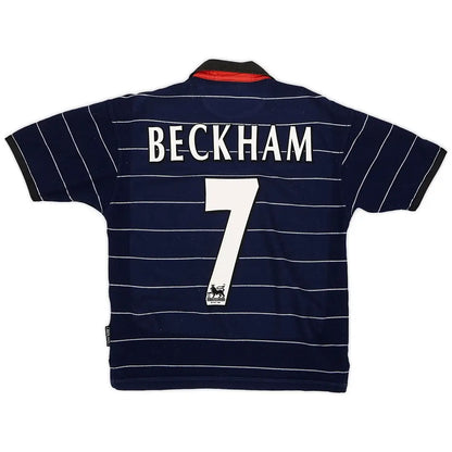 Beckham #7 Retro Manchester United 1999/00 Away Soccer Jersey
