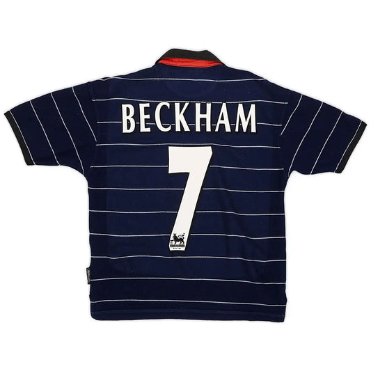 Beckham #7 Retro Manchester United 1999/00 Away Soccer Jersey