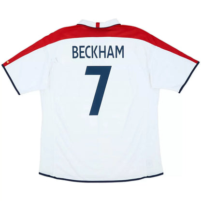 BECKHAM #7 Retro England 2004 Home Football Jersey