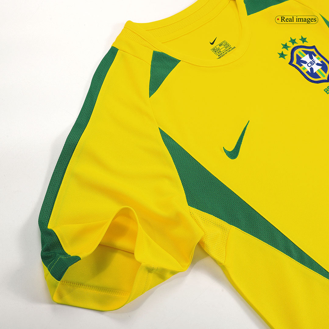 Camiseta retro de fútbol de local de Brasil 2002/03, con el número 9 de Ronaldo.