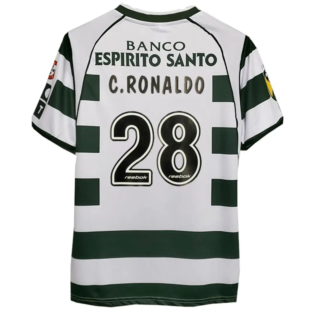 C.RONALDO #28 Sporting CP 2001/03 Home Retro Soccer Jersey