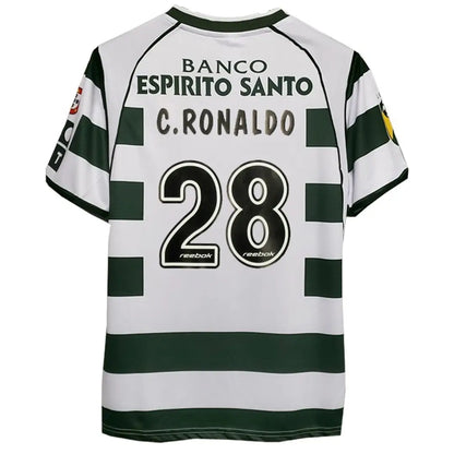 C.RONALDO #28 Sporting CP 2001/03 Home Retro Soccer Jersey