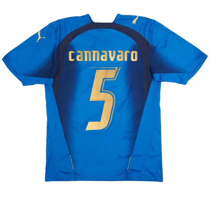 Maillot de football rétro domicile Italie 2006 CANNAVARO #5