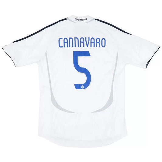 CANNAVARO #5 Real Madrid 2006/07 Home Retro Football Jersey