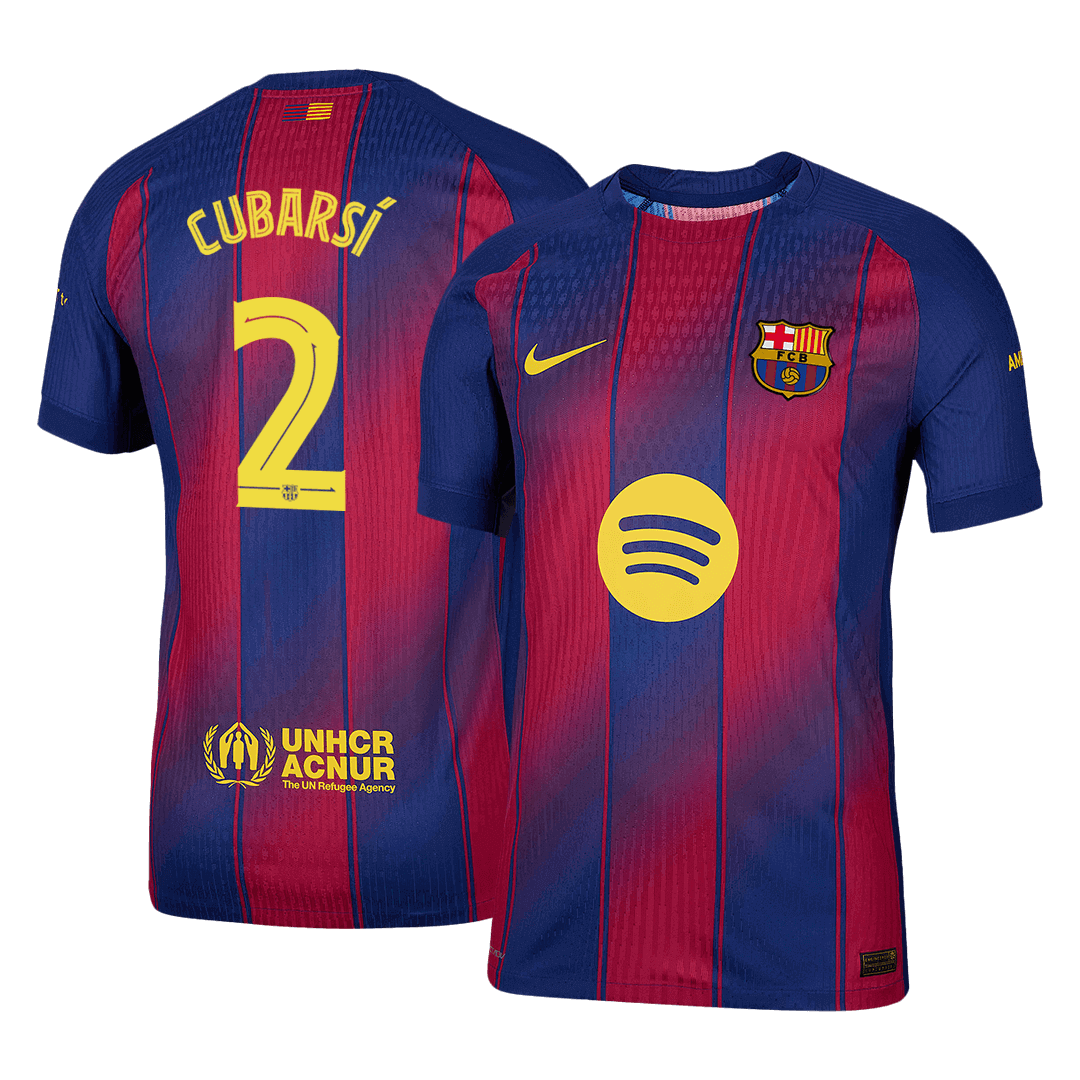CUBARSÍ #2 Camiseta de jugador del Barcelona, ​​versión local, temporada 2025/26 - UCL