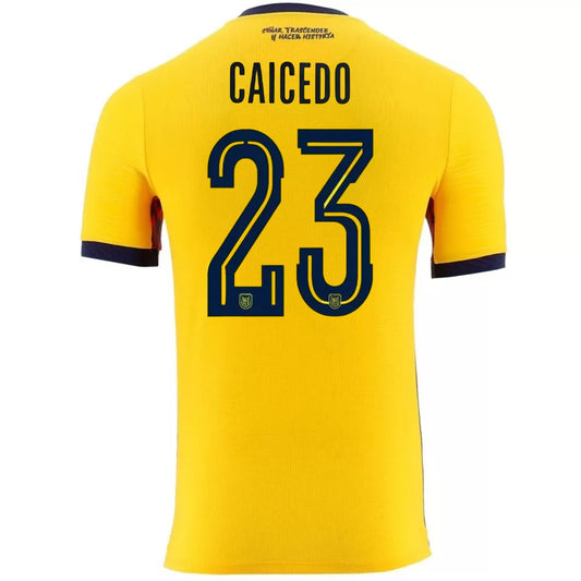 Maillot de football domicile Caicedo n°23 Équateur Coupe du Monde 2026