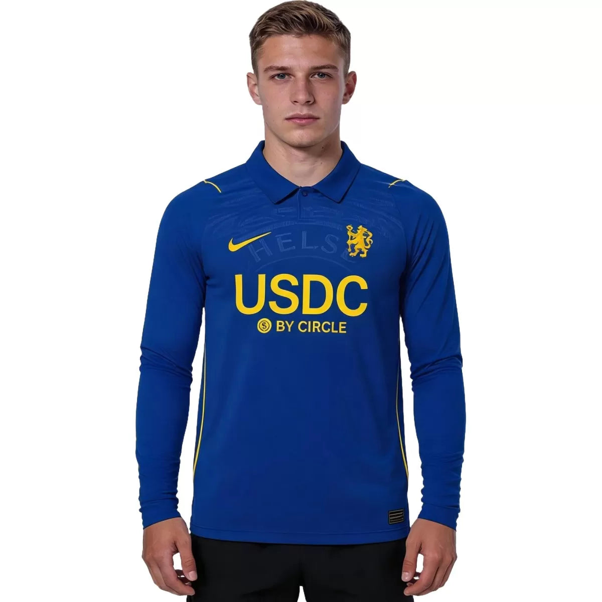 Chelsea Home Long Sleeve Soccer Jersey 2026/27 USDC Sponsor