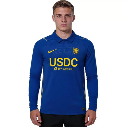 Chelsea Home Long Sleeve Soccer Jersey 2026/27 USDC Sponsor