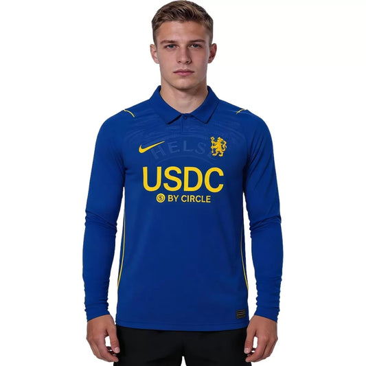 Chelsea Home Long Sleeve Soccer Jersey 2026/27 USDC Sponsor