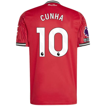 Maillot domicile de Manchester United, Cunha n°10, saison 2025/26