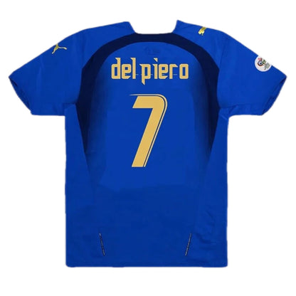 Camiseta de fútbol retro local de Italia 2006 de Del Piero #7