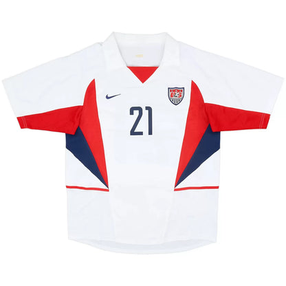 Donovan #21 USA 2002 Home Retro Football Shirt