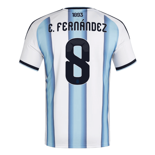 E. FERNÁNDEZ #8 Argentina Camiseta de fútbol local Copa Mundial 2026