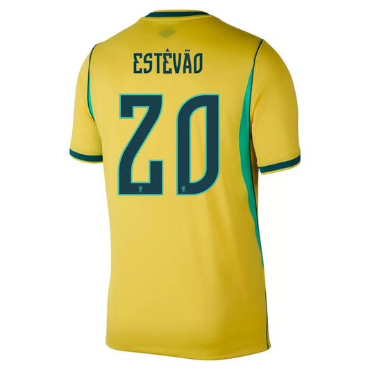 Maillot de football domicile du Brésil ESTÊVÃO #20 Coupe du Monde 2026