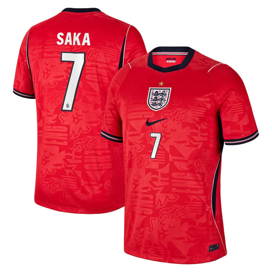 Maillot de foot extérieur Saka #7 Angleterre Coupe du Monde 2026