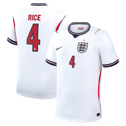 Camiseta de fútbol local versión jugador Copa Mundial 2026 de Inglaterra n.º 4 de Rice