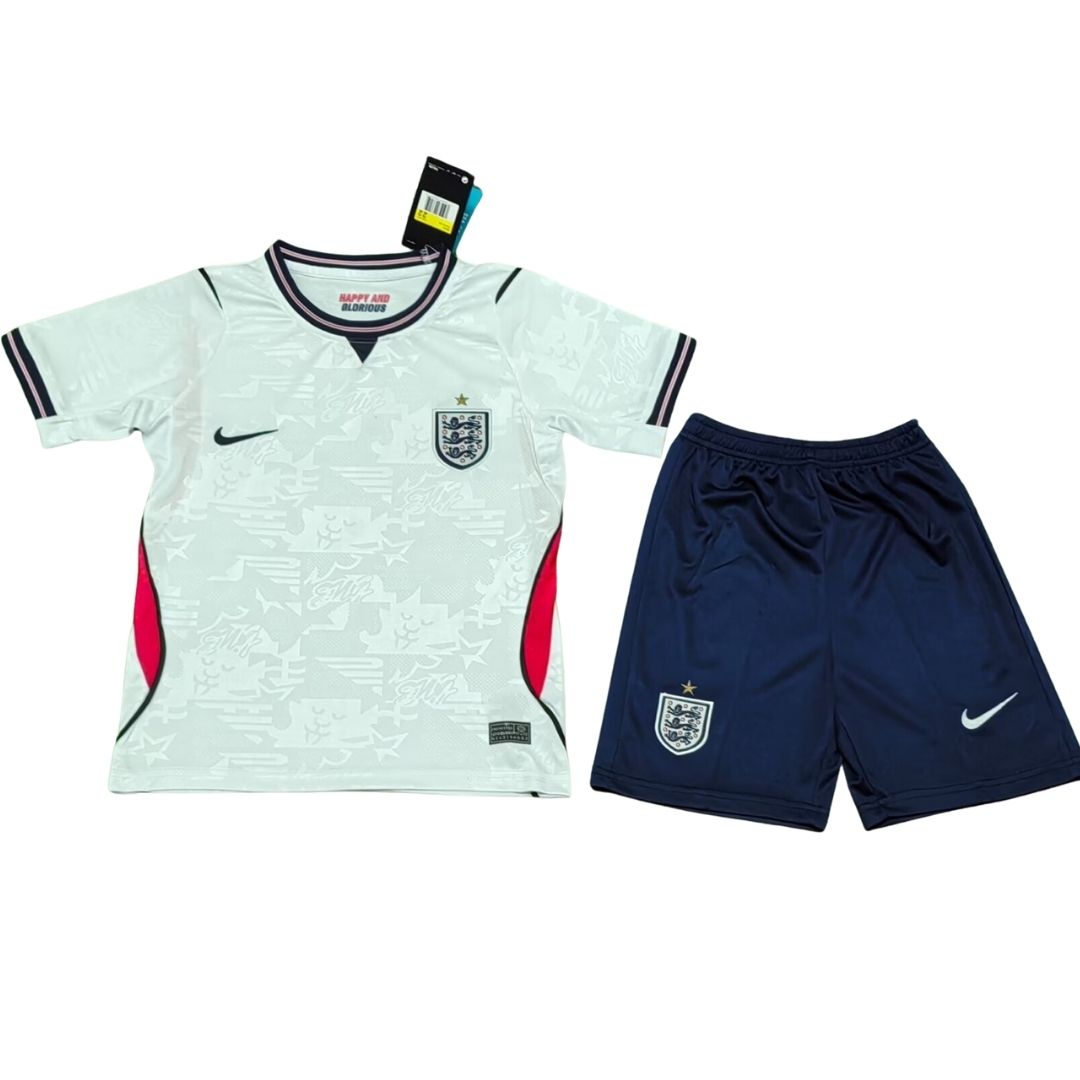 Conjunto de camiseta y pantalón corto de la selección inglesa para niños - Mundial 2026
