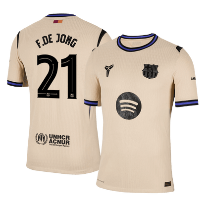 Camiseta de F. DE JONG #21 del Barcelona, ​​versión visitante, temporada 2025/26 - Champions League