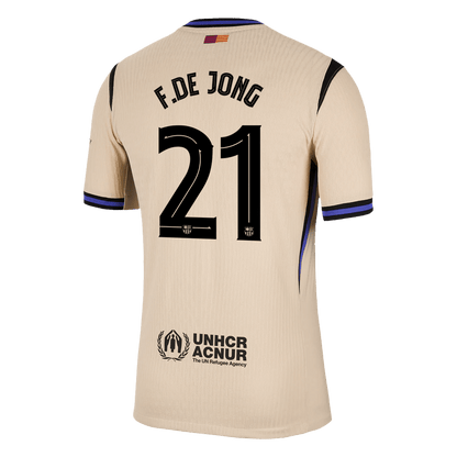 Camiseta de F. DE JONG #21 del Barcelona, ​​versión visitante, temporada 2025/26 - Champions League