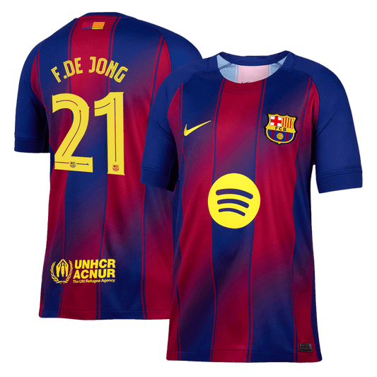 F.DE JONG #21 Barcelona Home Soccer Jersey 2025/26 - UCL
