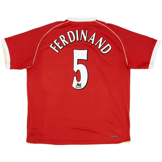 Ferdinand #5 Manchester United 2006/07 Home Retro Soccer Jersey