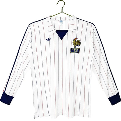 France 1980/1984 Home Long Sleeve Retro Soccer Jersey