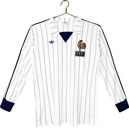 France 1980/1984 Home Long Sleeve Retro Soccer Jersey