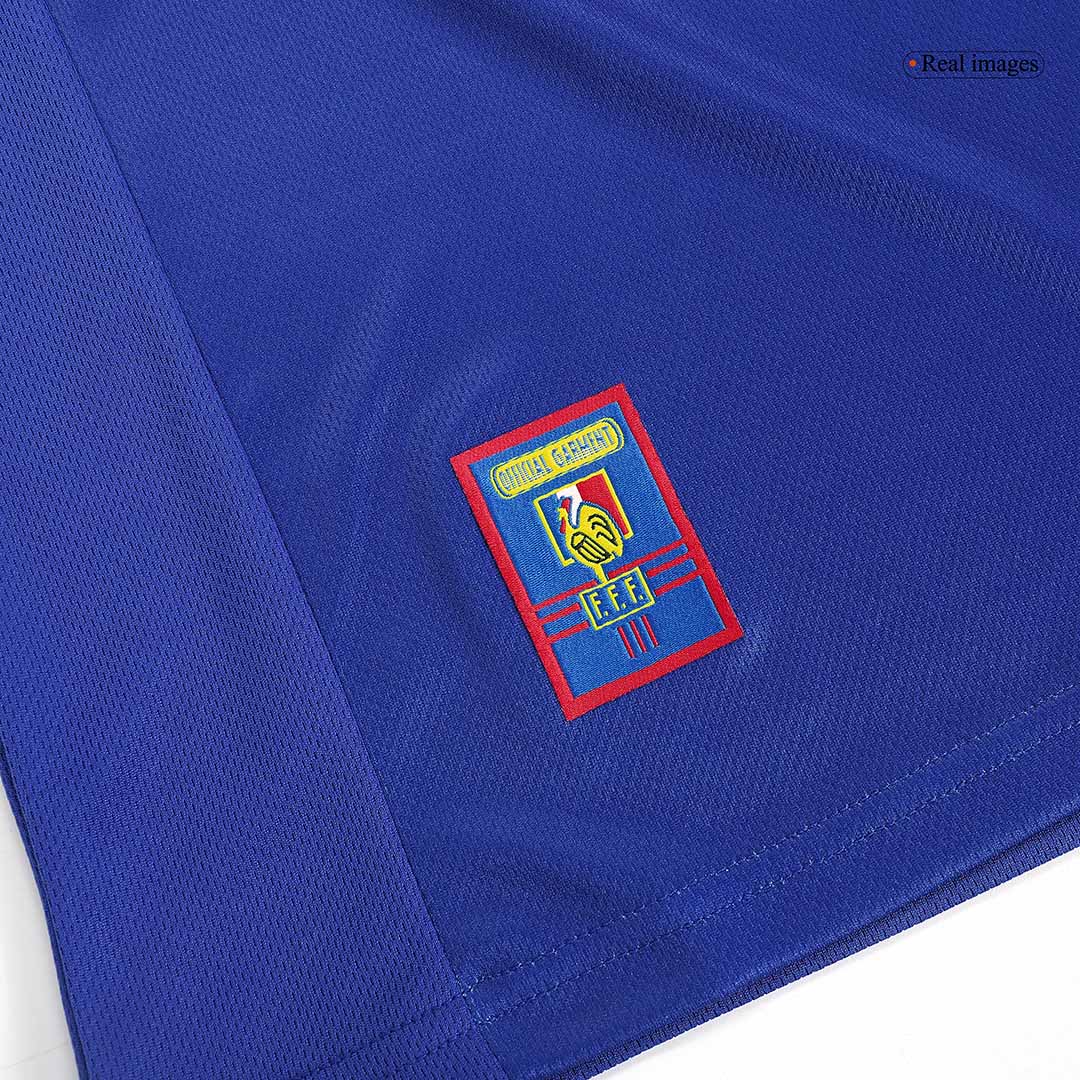 Maillot de football rétro domicile de la France pour la Coupe du Monde 1998