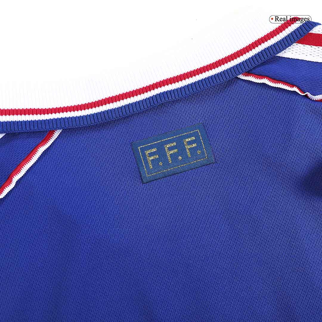 Maillot de football rétro domicile de la France pour la Coupe du Monde 1998