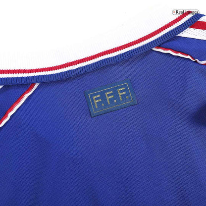 Maillot de football rétro domicile de la France pour la Coupe du Monde 1998