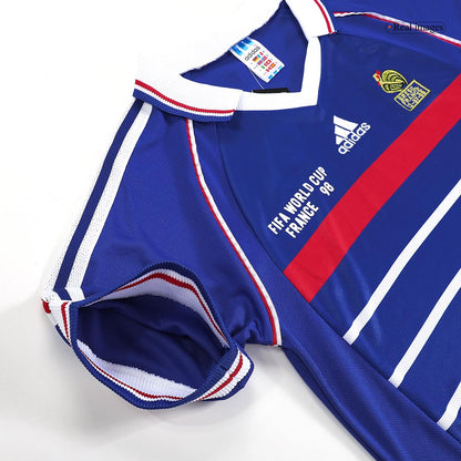 Maillot de football rétro domicile de la France pour la Coupe du Monde 1998
