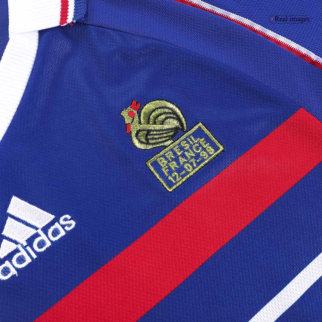 Maillot de football rétro domicile de la France pour la Coupe du Monde 1998