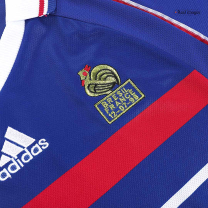 Maillot de football rétro domicile de la France pour la Coupe du Monde 1998