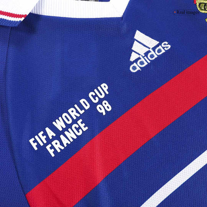 Maillot de football rétro domicile de la France pour la Coupe du Monde 1998