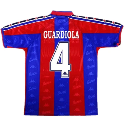 Guardiola #4 Barcelona 1996/97 Retro Home Soccer Jersey