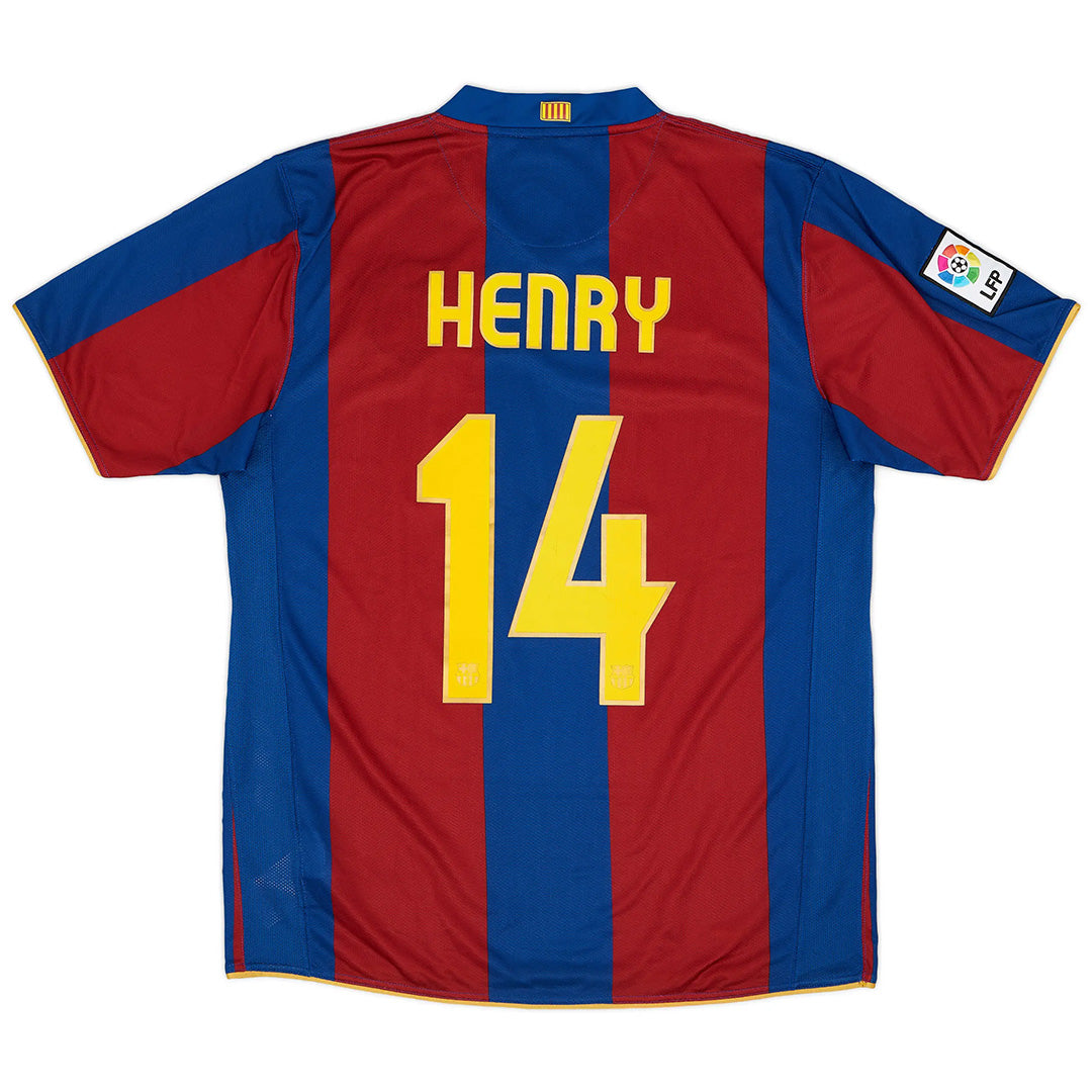 Henry #14 Barcelona 2007/08 Retro Home Soccer Jersey