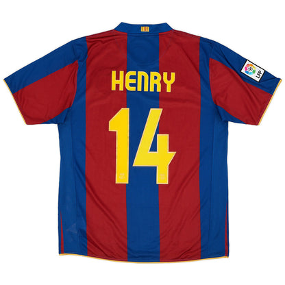 Henry #14 Barcelona 2007/08 Retro Home Soccer Jersey