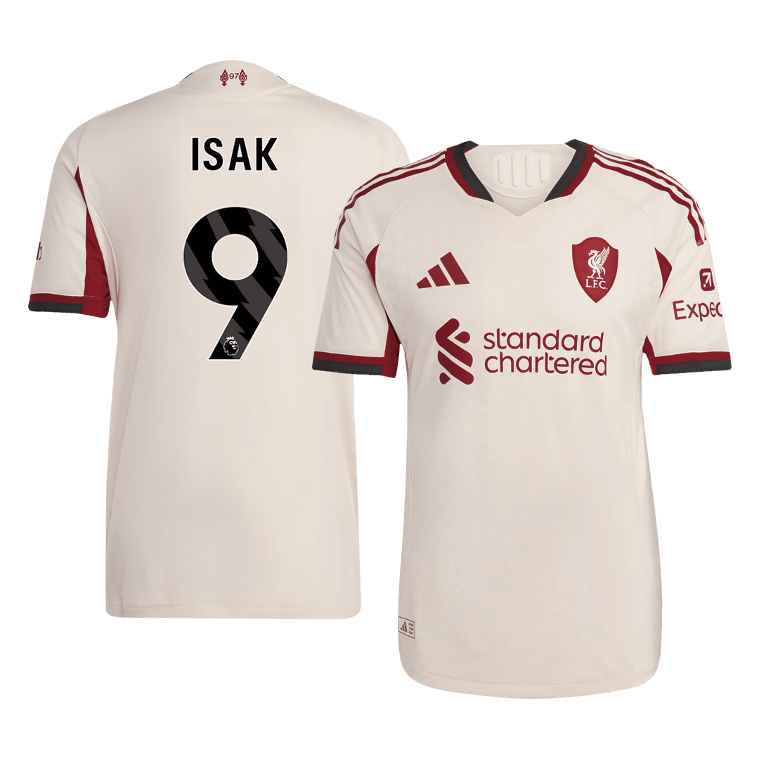 Camiseta de fútbol ISAK #9 Liverpool, versión visitante, temporada 2025/26