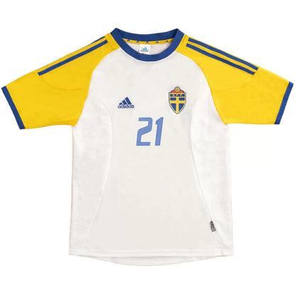 IBRAHIMOVIĆ #21 Retro Blagult Away Soccer Jersey 2002 World Cup