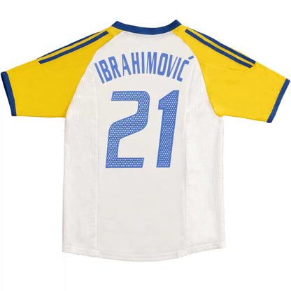 IBRAHIMOVIĆ #21 Retro Blagult Away Soccer Jersey 2002 World Cup