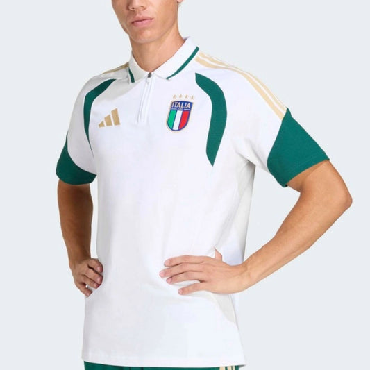 Polo FIGC Italie Tiro Coupe du Monde 2026 Blanc