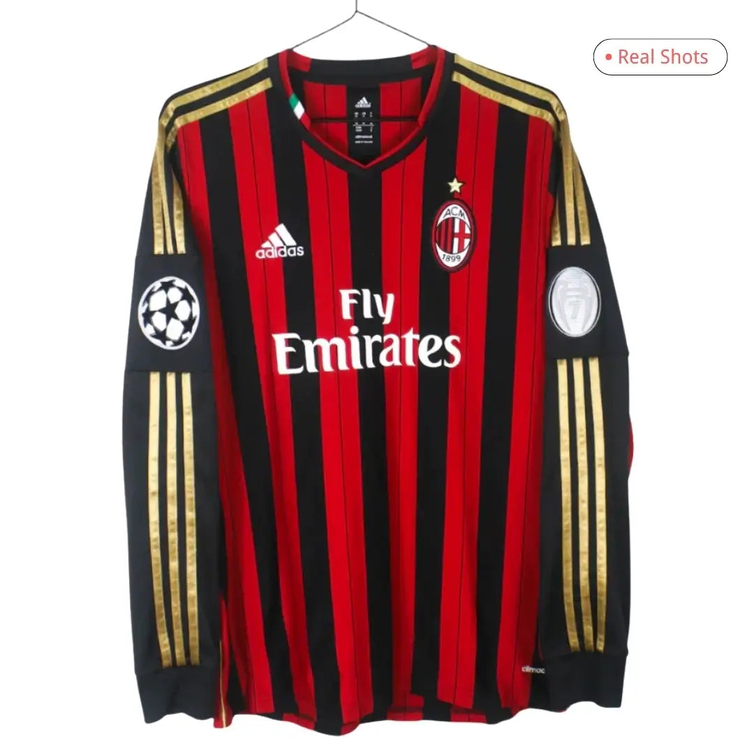 Maillot domicile manches longues manches longues AC Milan 2013/14 rétro KAKA n°22 Ligue des champions
