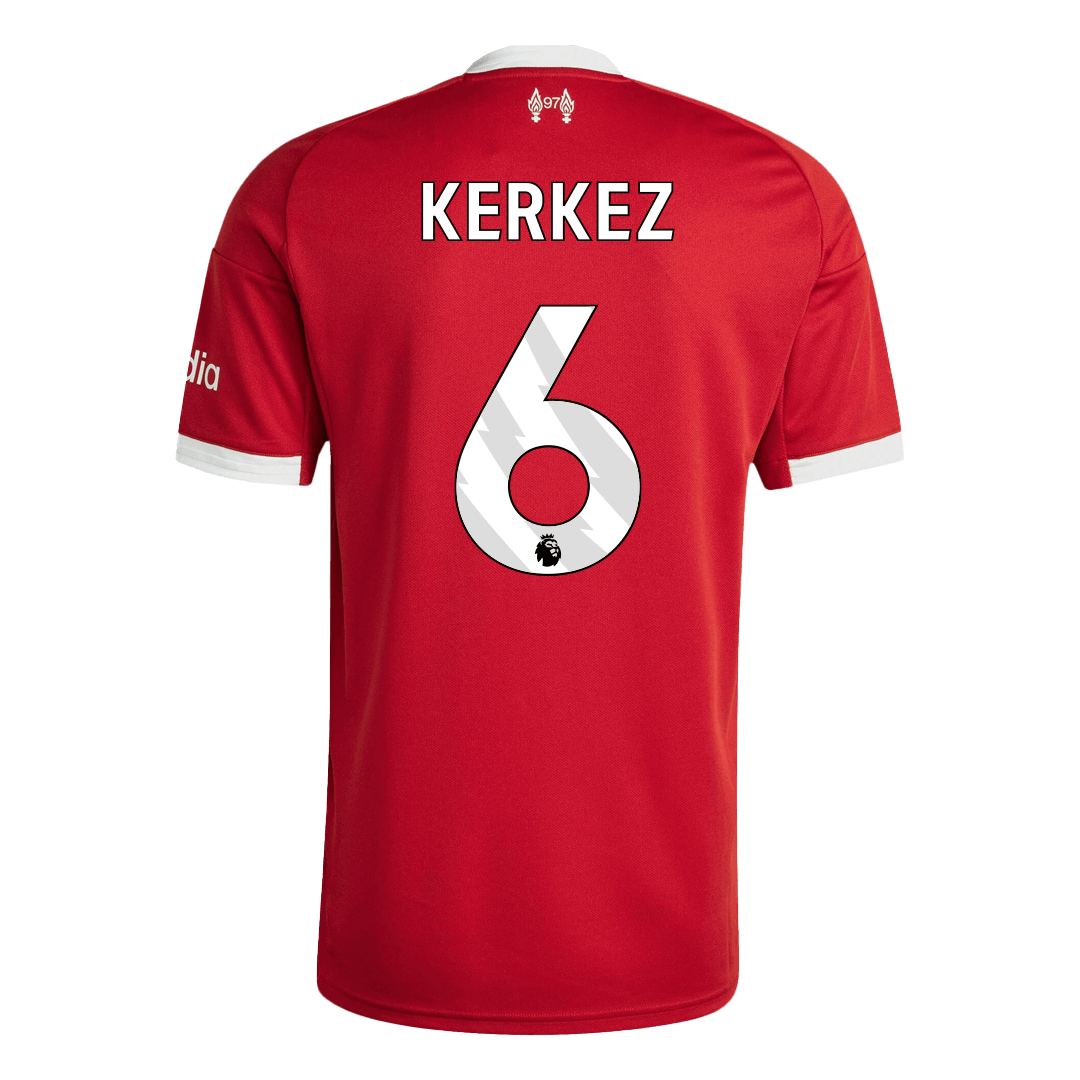 Camiseta de fútbol del Liverpool KERKEZ #6, local, temporada 2025/26